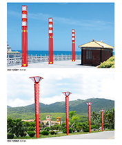 中國(guó)結(jié)方柱景觀燈\祥云鏤空?qǐng)A錐柱形LED景觀燈