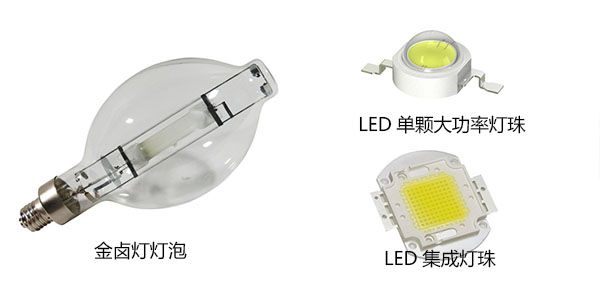 金鹵燈和LED燈光源對(duì)比