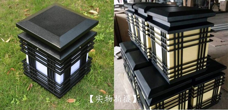七度照明(QDZTD-001)戶(hù)外方柱形大門(mén)柱頭燈實(shí)拍效果展示圖片