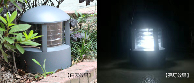 七度照明(QDCPD-YZ003)廣場(chǎng)公園戶外鑄鋁圓頂矮柱草坪燈安裝效果圖片