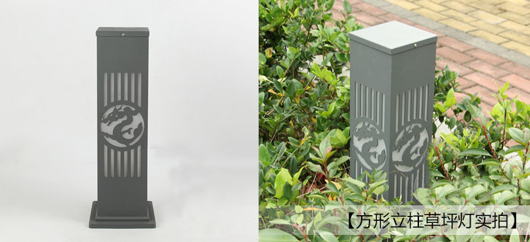 東莞七度照明(QDCPD-003)60cm中式方形立柱LED草坪燈實(shí)物圖片