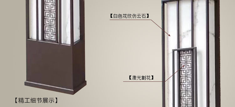 (QDQBD-YS014)現(xiàn)代簡(jiǎn)約方形仿云石墻壁燈細(xì)節(jié)展示圖片