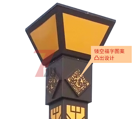 (QDJGDZ-012)3.5米廣場(chǎng)鏤空景觀燈柱細(xì)節(jié)展示1