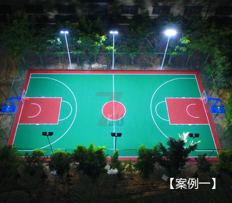 標(biāo)準(zhǔn)戶外籃球場(chǎng)6組8米立桿球場(chǎng)燈應(yīng)用實(shí)拍案例二