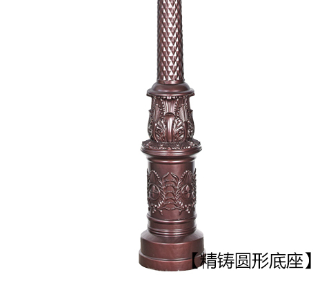 (QDTYD-JZ003)3.2米三頭精鑄鋁歐式庭院燈底座花紋細(xì)節(jié)展示