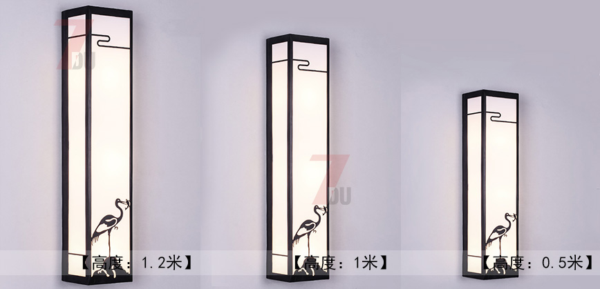 (QDQBD-YS017)現(xiàn)代簡約新中式仙鶴墻壁燈不同尺寸效果圖