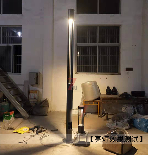 (QDTYD-014)現(xiàn)代簡約圓柱形小區(qū)LED庭院燈亮燈測(cè)試拍照