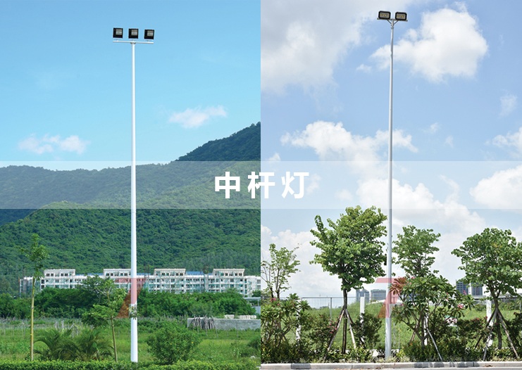 交叉路口球場15米中桿燈安裝實例圖片
