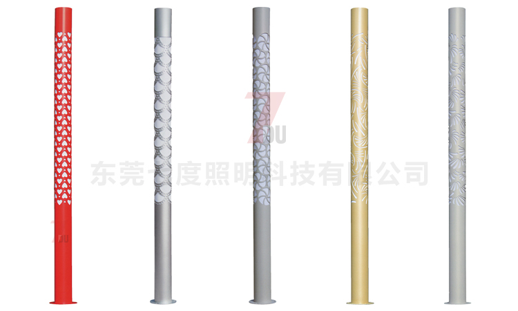 (QDJGDZ-025)公園特色圓柱形鏤空花紋景觀燈柱系列割花樣式展示