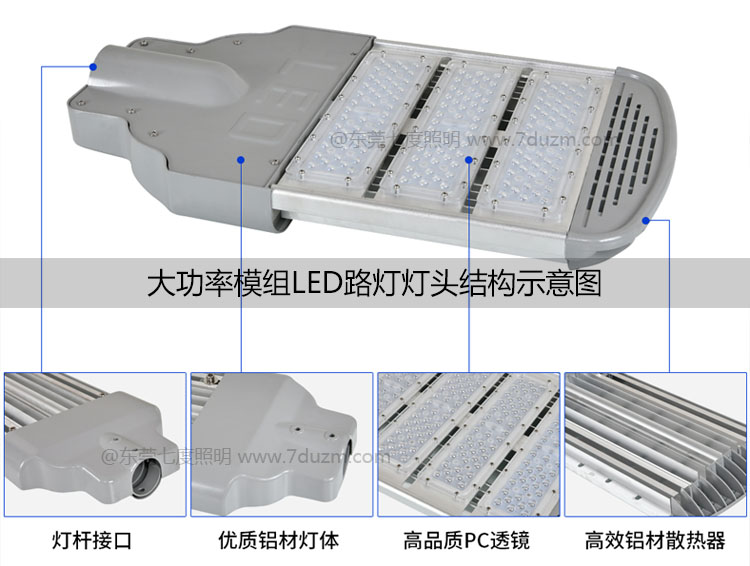 大功率模組led路燈燈具細(xì)節(jié)結(jié)構(gòu)示意圖詳解