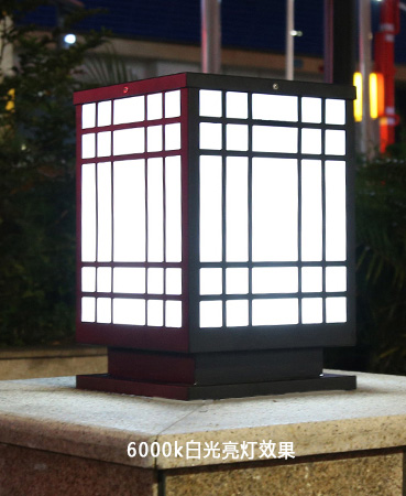 (QDZTD-015)新中式簡(jiǎn)約方形柱頭燈/矮柱燈亮燈6000k白光效果