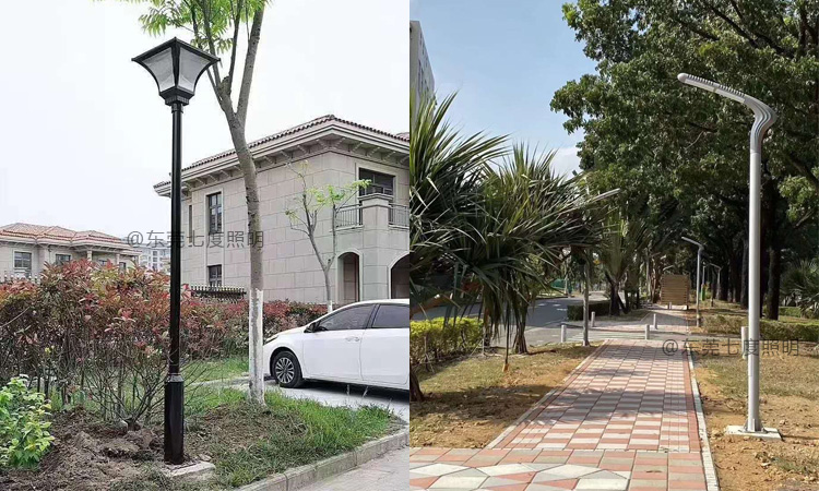住宅小區(qū)園區(qū)步道3米單頭LED庭院燈安裝效果