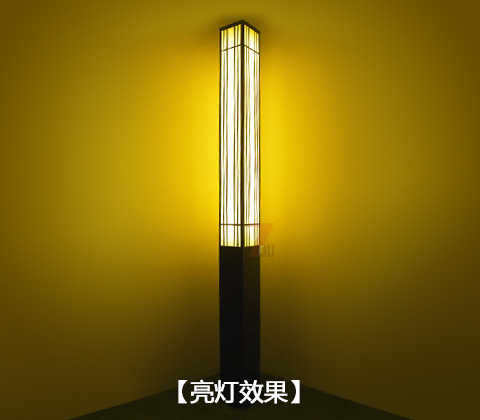 (QDJGDZ-021)現(xiàn)代簡(jiǎn)約方形園林景觀燈柱開(kāi)燈效果