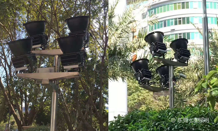 4x300W大功率LED投光燈樓體外墻亮化照明效果