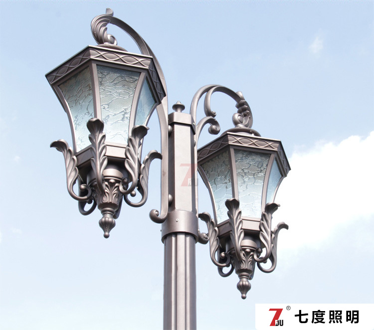 雙頭精鑄鋁仿古歐式庭院燈頭放大實(shí)拍
