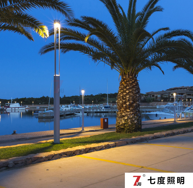 3米30W簡(jiǎn)約現(xiàn)代LED庭院燈安裝亮燈實(shí)景