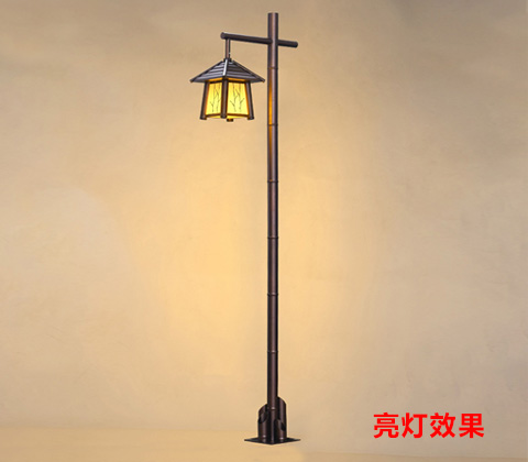 QDTYD-FG010特色仿古竹節(jié)園林庭院燈單頭開燈效果