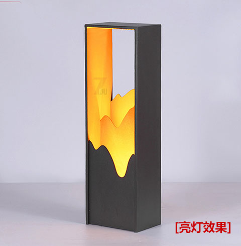 QDCPD-019現(xiàn)代庭院意境山巒特色草坪燈亮燈效果展示
